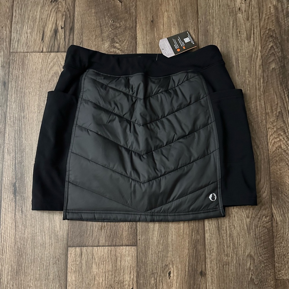 New The American Outdoorsman Warm Black Quilted Pockets Skirt Women Size XL